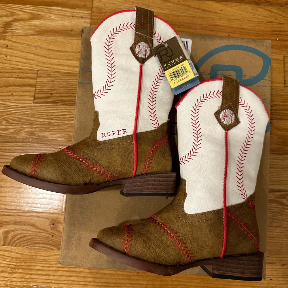 Roper baseball cowboy boots. Little Kids size 9. Brand new with tags and box